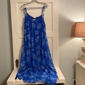 Royal blue floral maxi dress